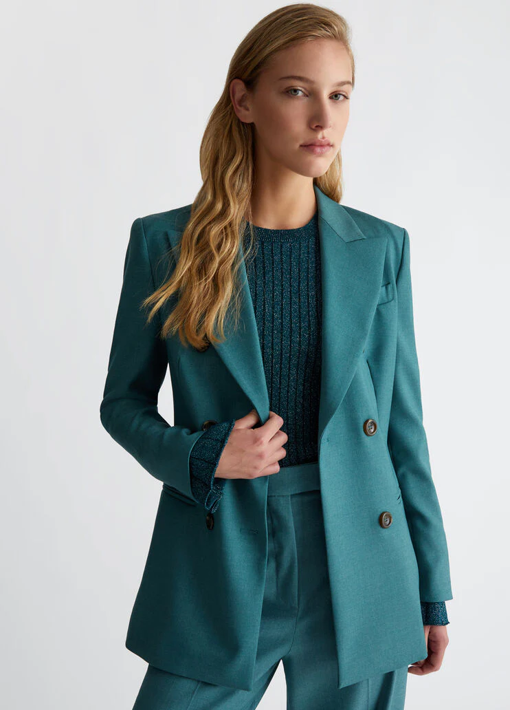 Double-breasted suit blazer
