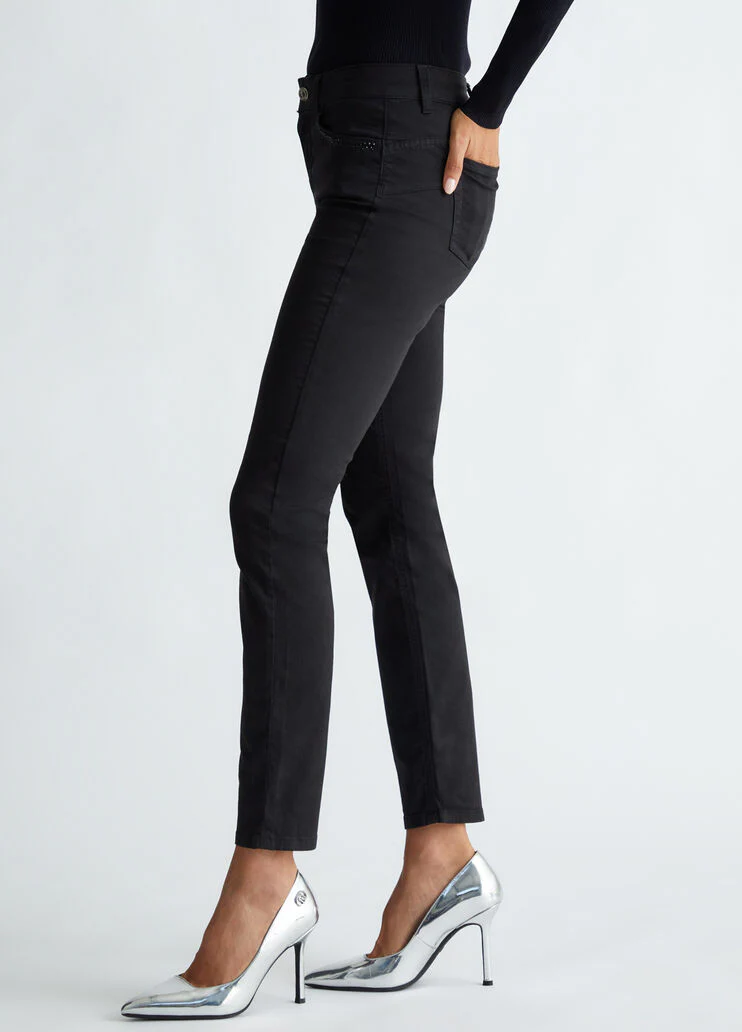 Bottom up trousers with rhinestones