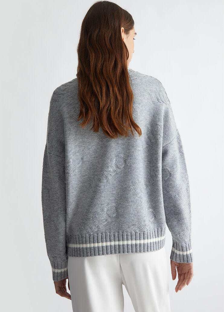 Wool-blend sweater with logo