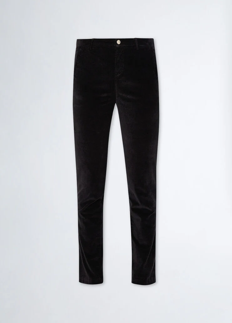 Flared velvet chinos