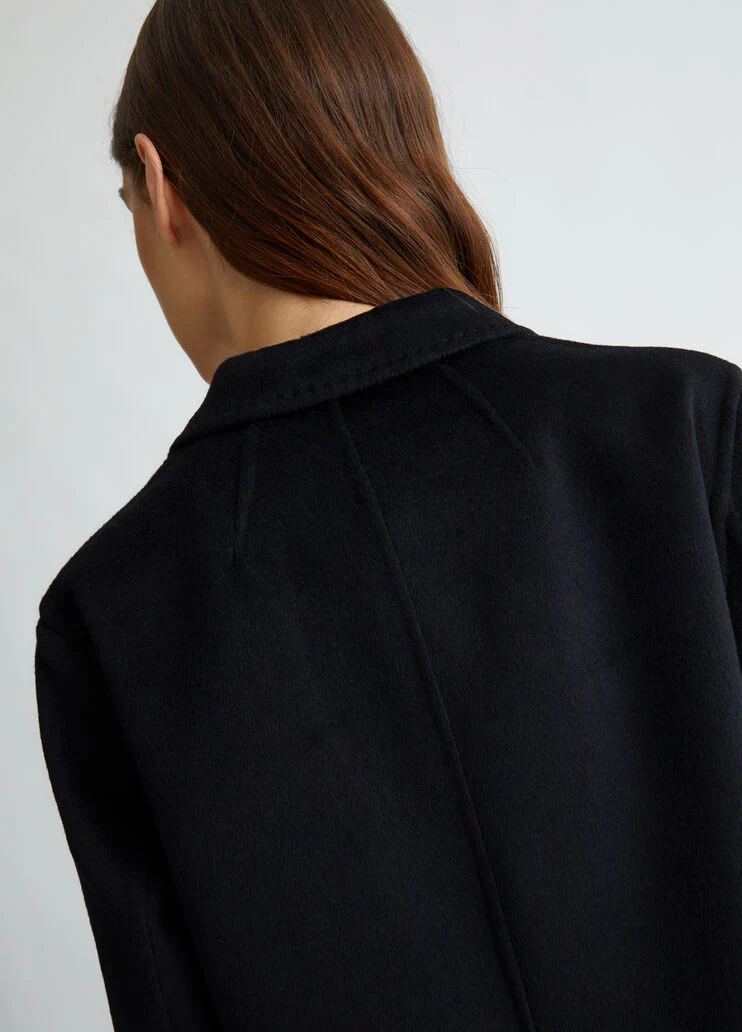 Double-breasted wool-blend coat