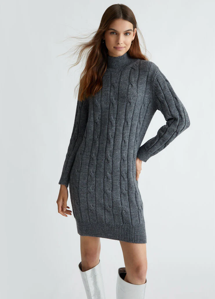 Grey knit dress