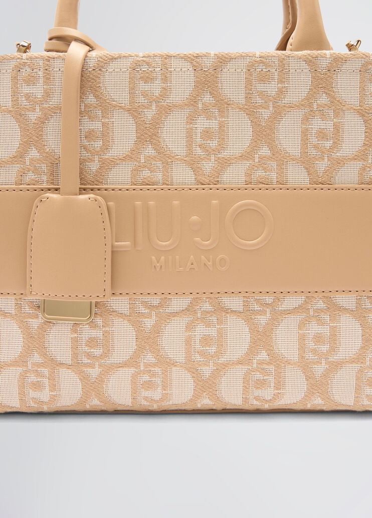 Jacquard shopping bag with logo