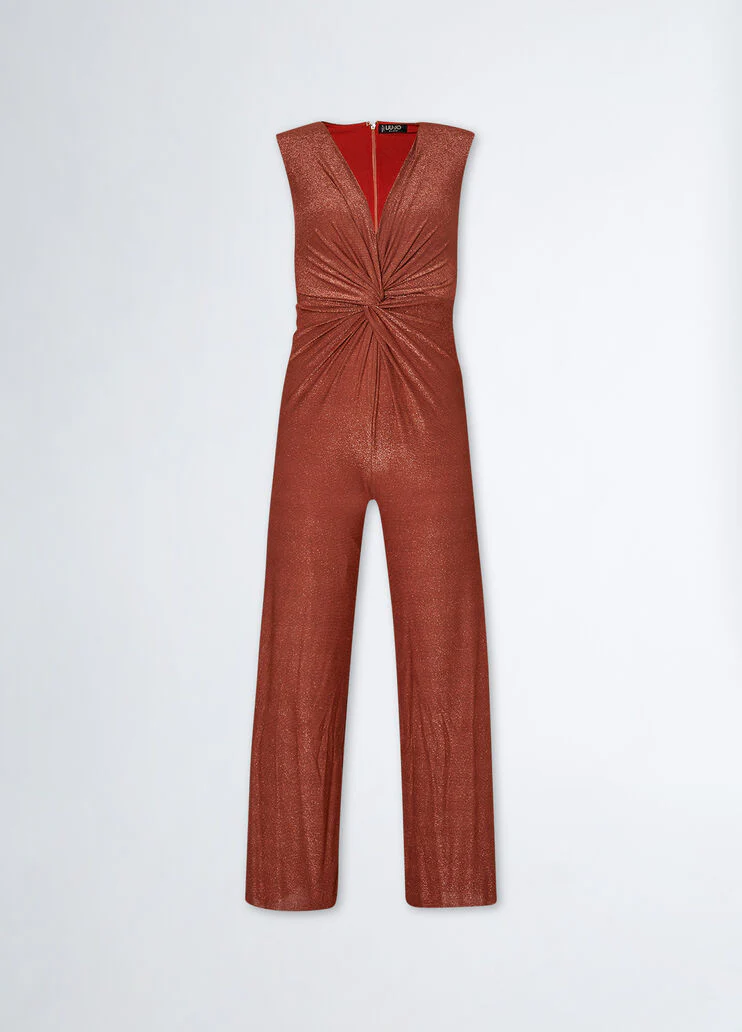 Lurex jersey jumpsuit