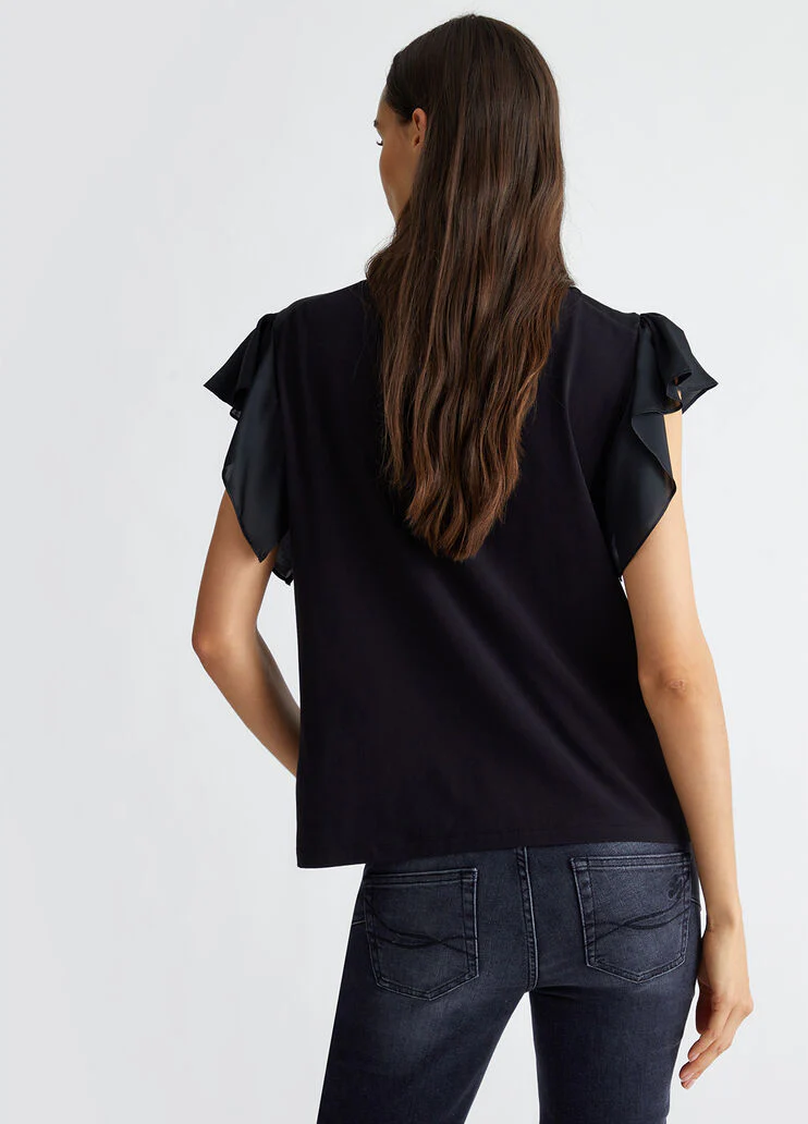 Jersey T-shirt with roses