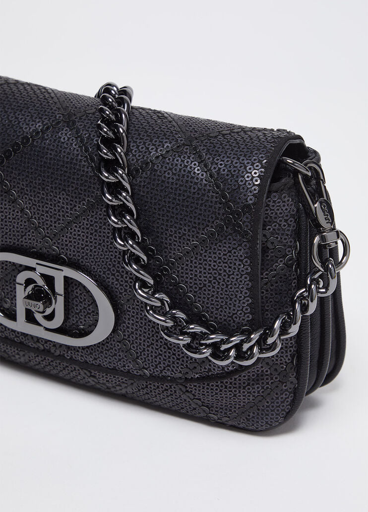 Cross-body bag with sequins