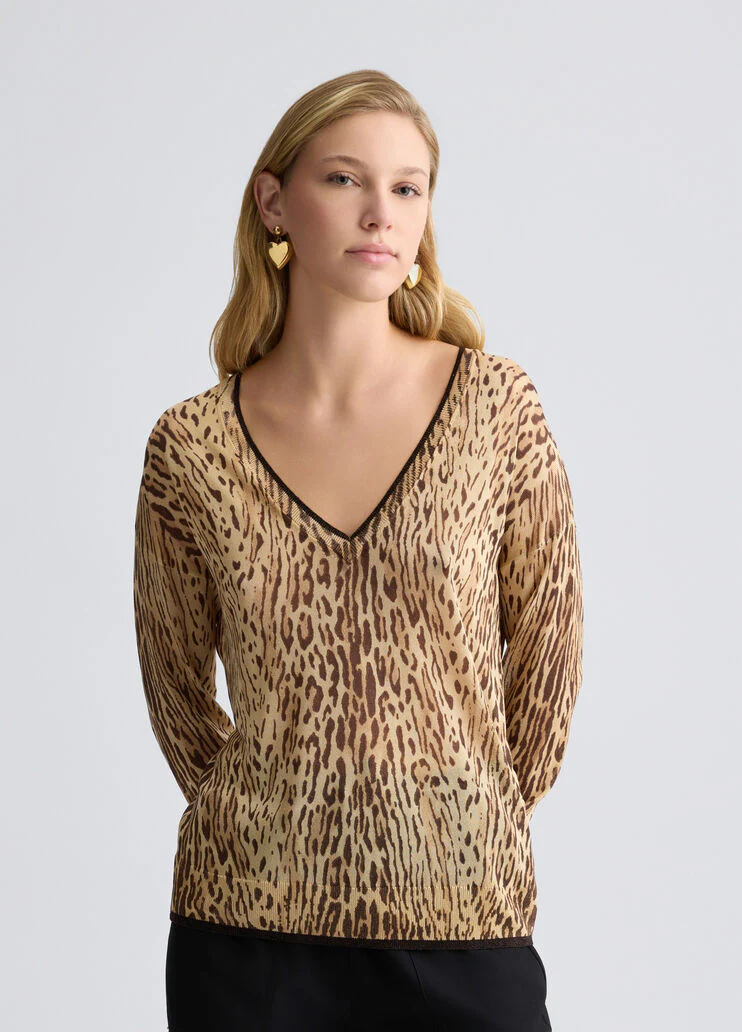 Sweatshirt with animal-print