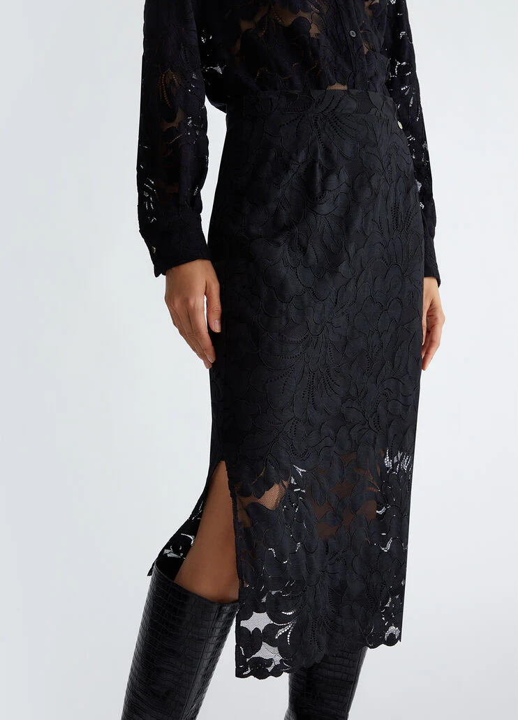 Black lace skirt