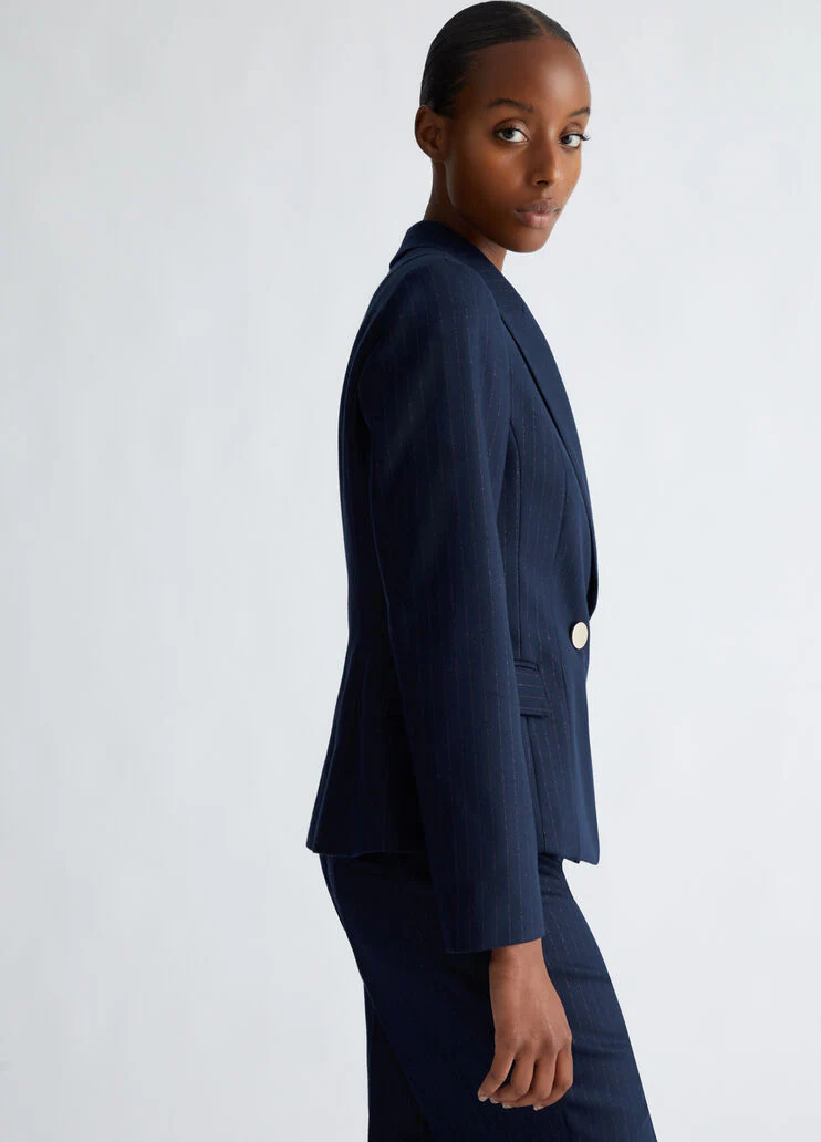 Pinstripe flannel blazer