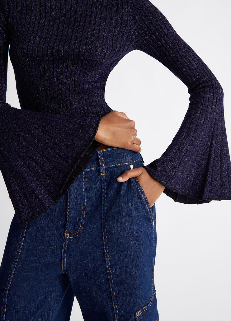 Ribbed lurex jumper