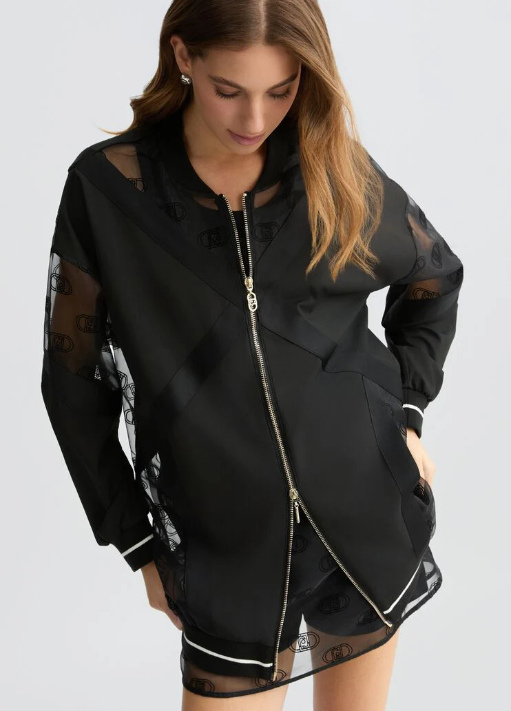Jacket with zip and logo