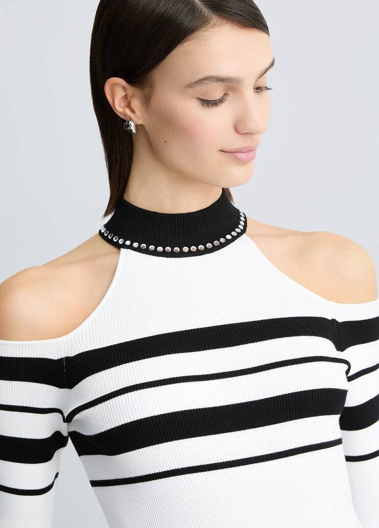 Striped jumper with studs