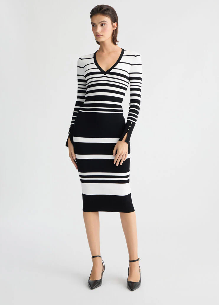 Striped knit dress