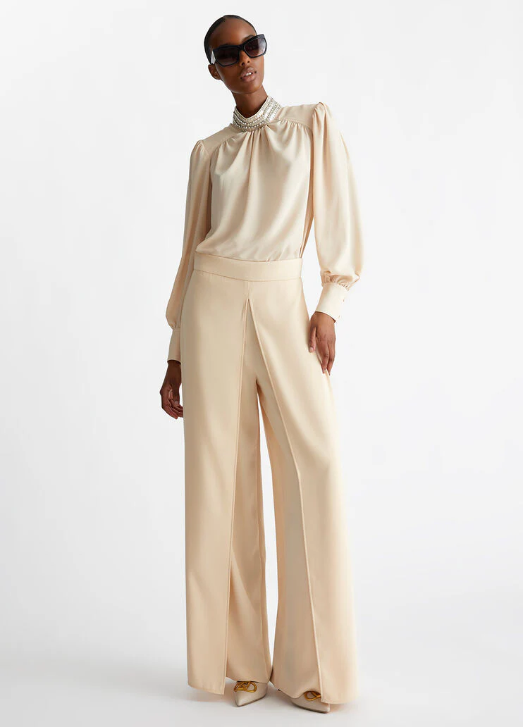 Georgette blouse with rhinestones