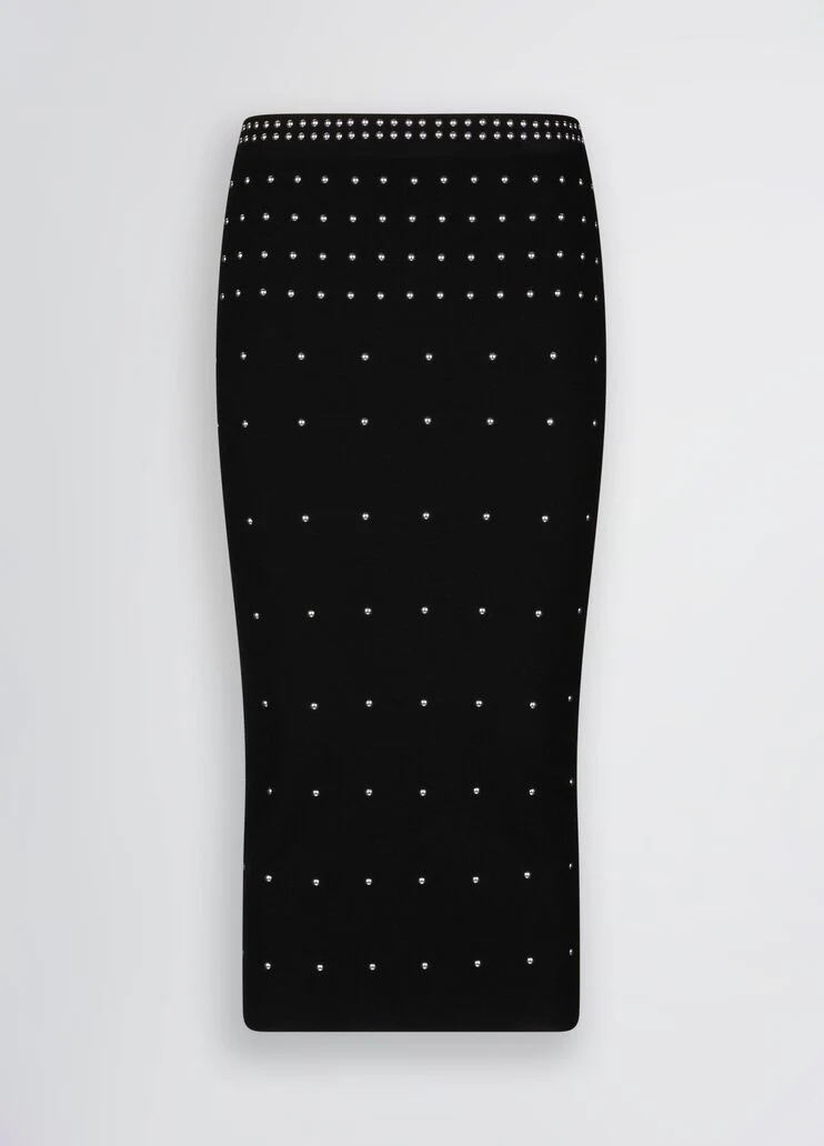 Knit skirt with studs