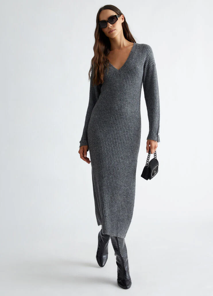 Rib-knit dress