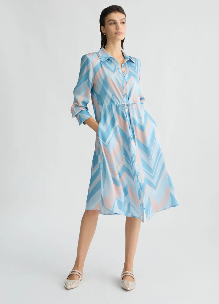 Printed shirt dress