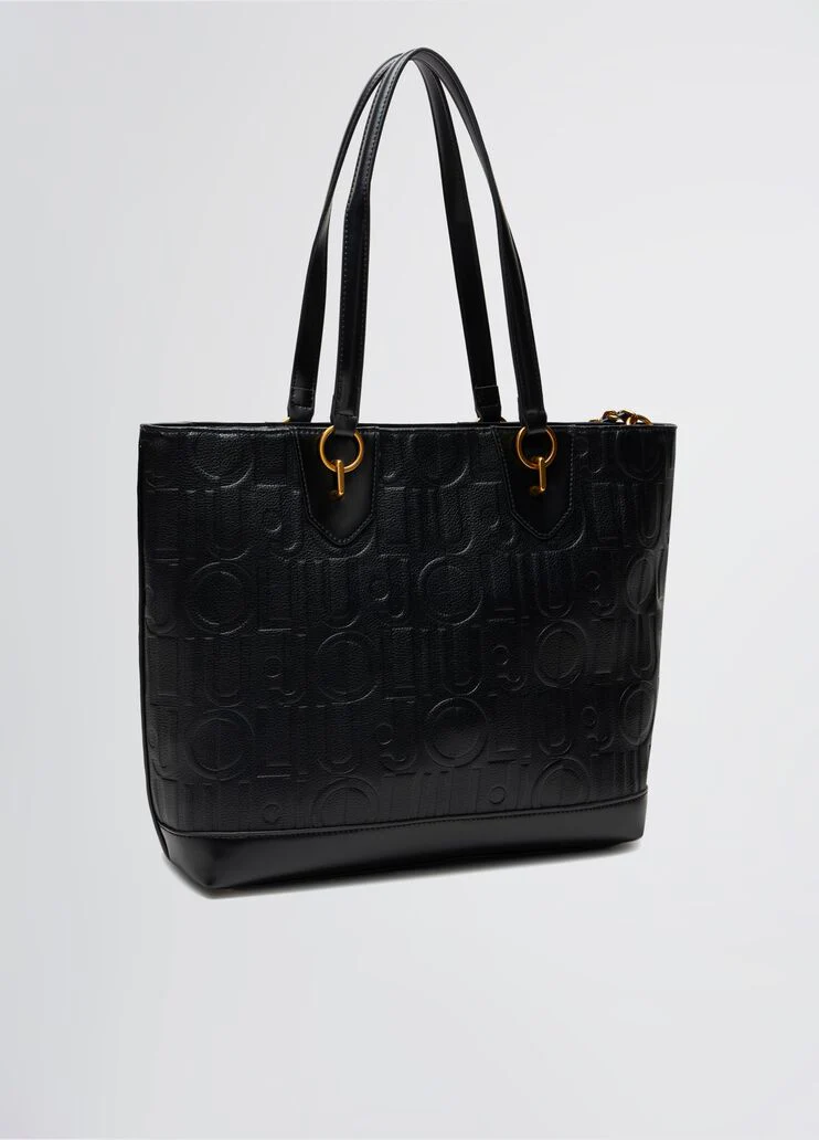 Shopping bag with logo and chain