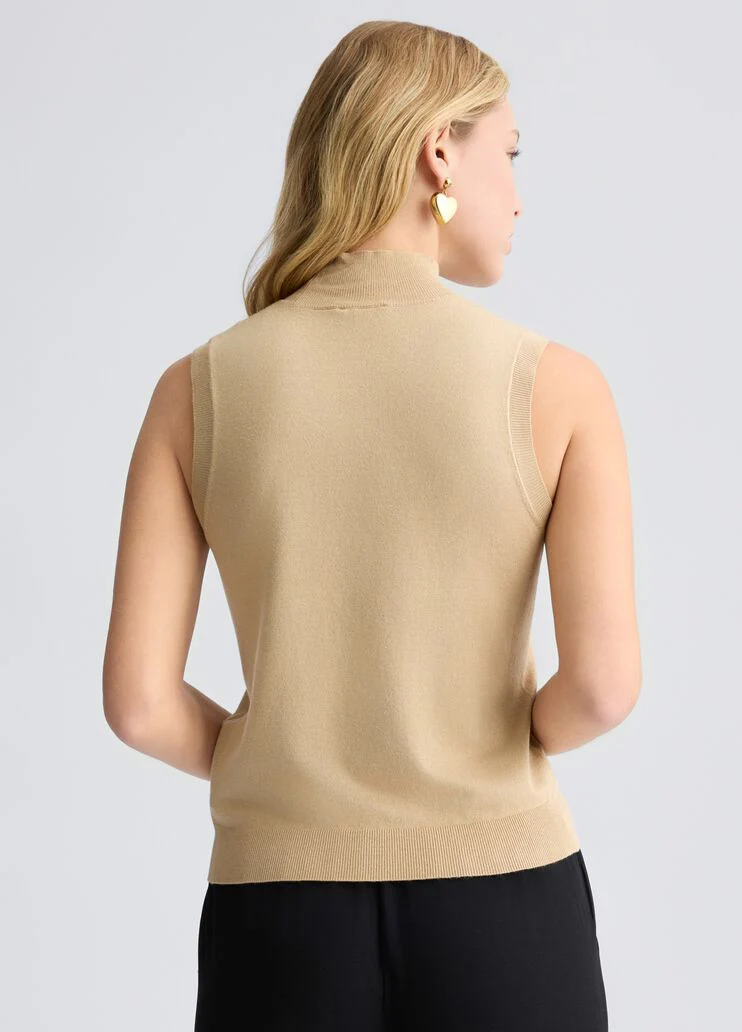 Knit top with logo and rhinestones