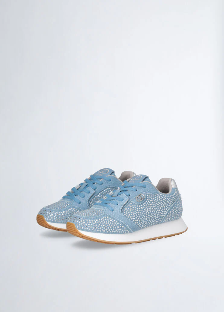 Sneakers with all-over rhinestones