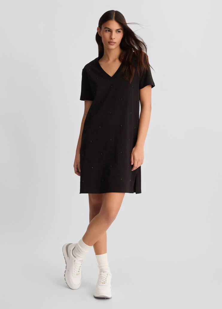 Cotton dress with logo