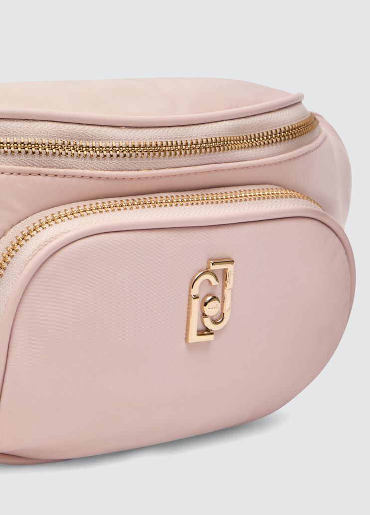 Nylon pouch bag with charm