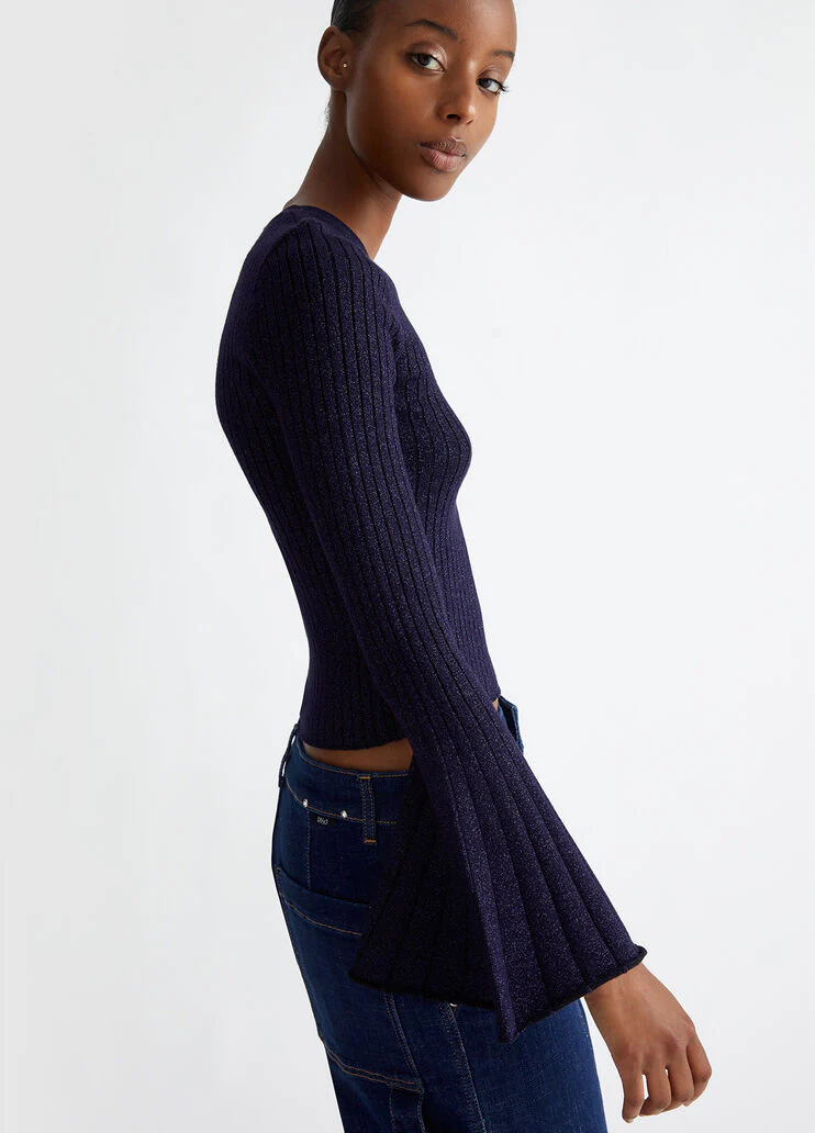 Ribbed lurex jumper