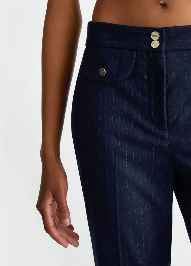 Pinstripe flannel trousers