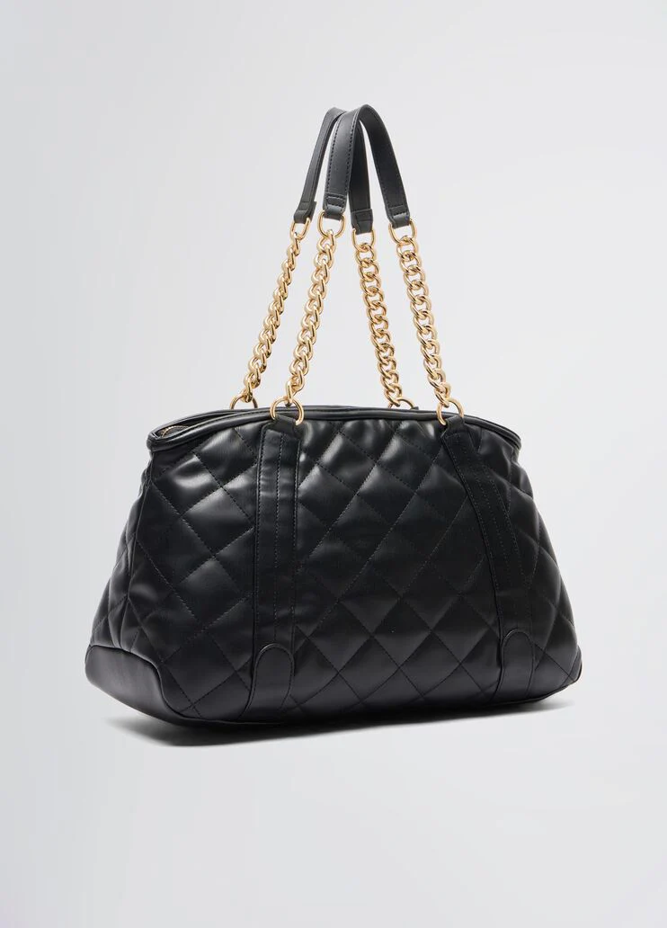 Quilted black handbag