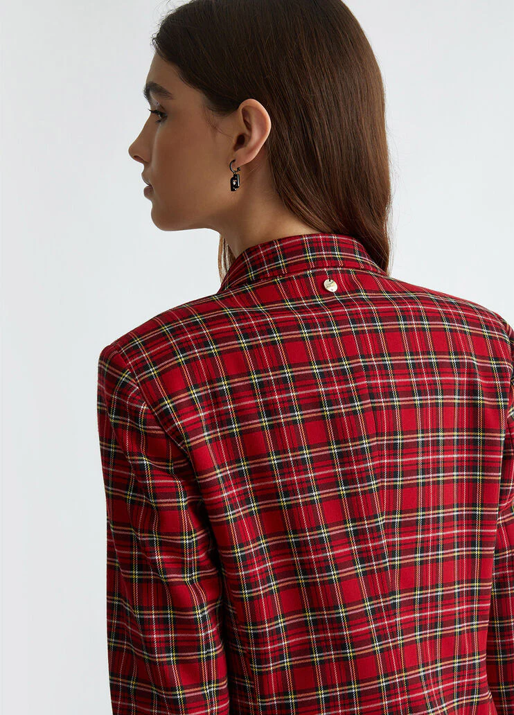 Red tartan blazer