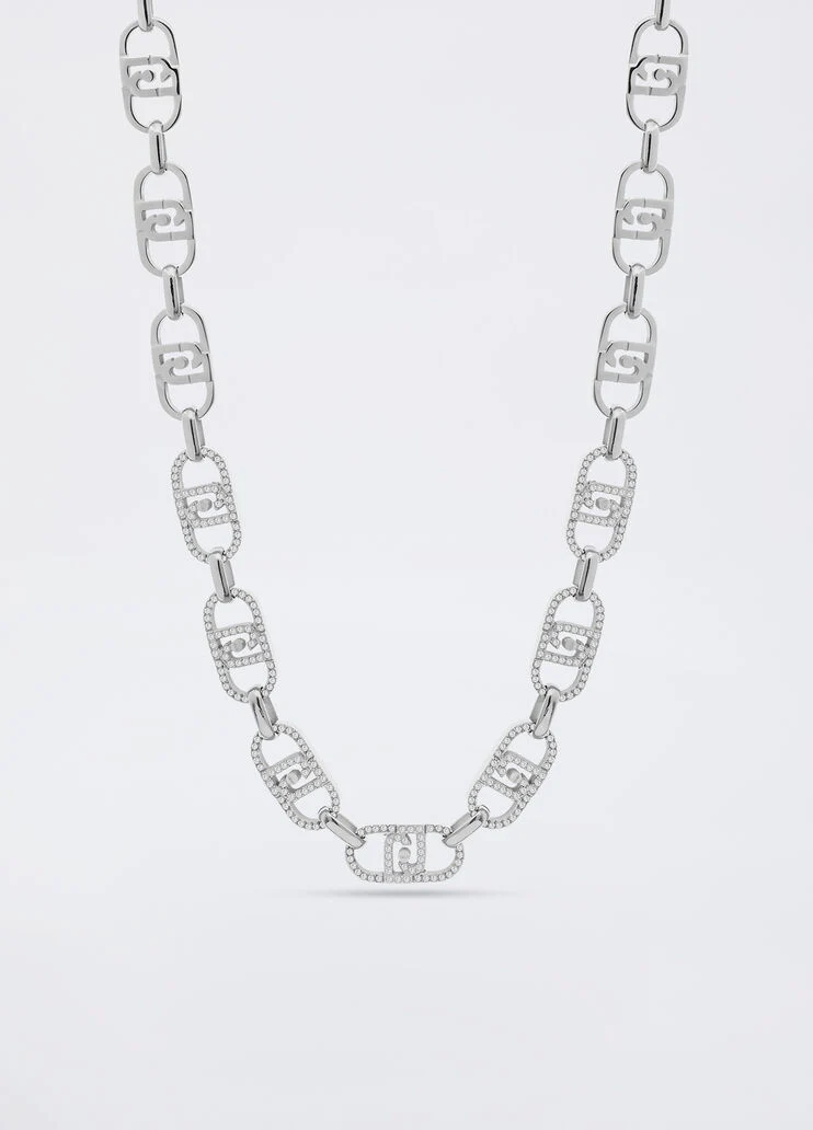 Monogram choker with diamantés