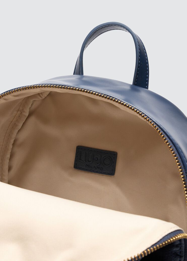 Backpack with logo and chain