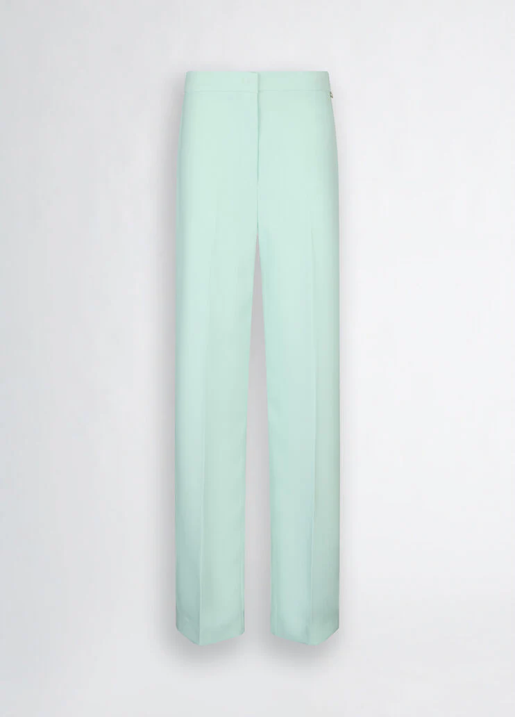 Mint green trousers with slit