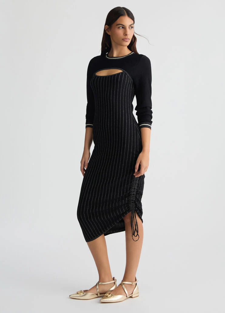 Black knit dress