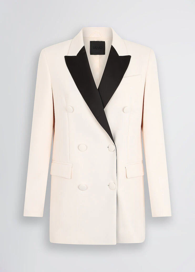 White double-breasted jacket