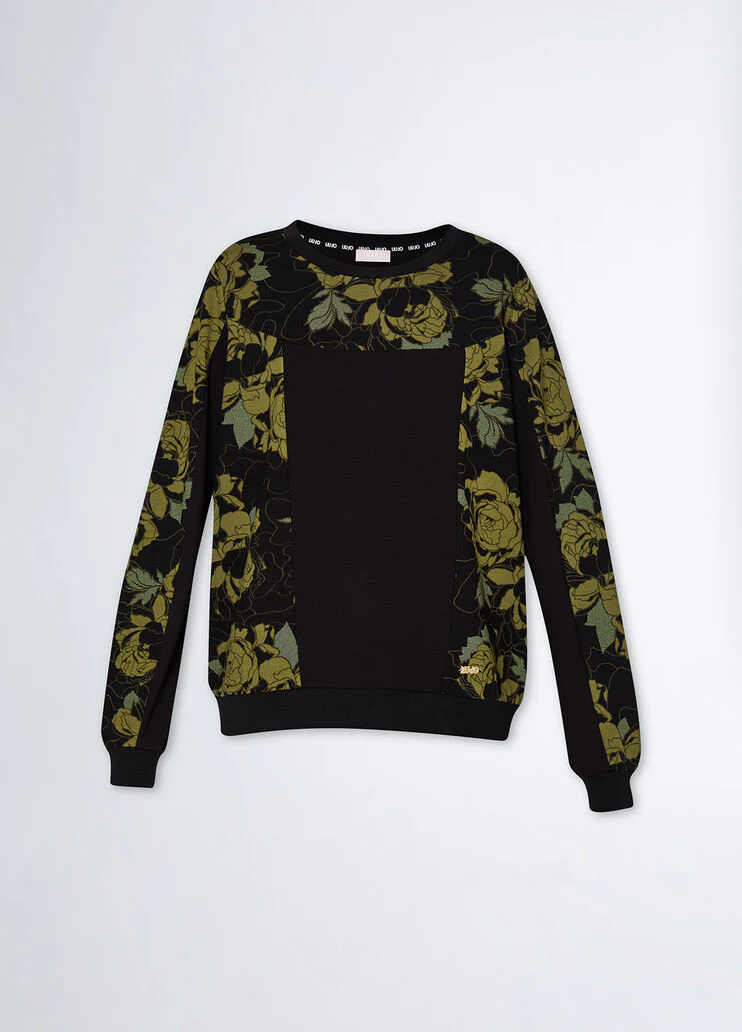 Sweatshirt with floral print