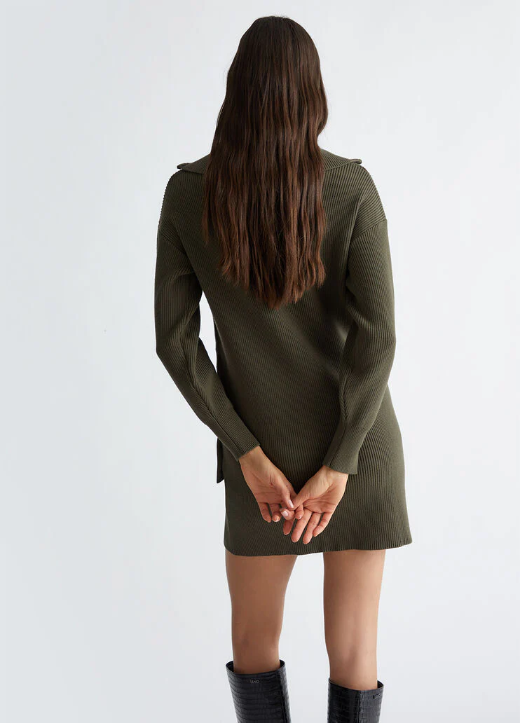 Rib-knit dress