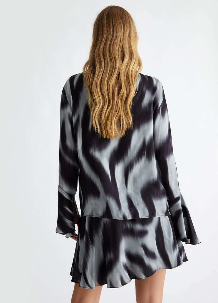 Printed satin blouse