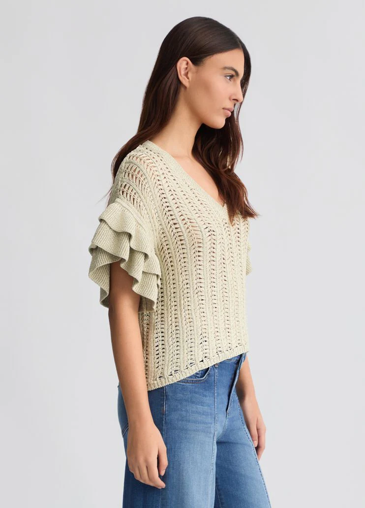 Light gold knit top