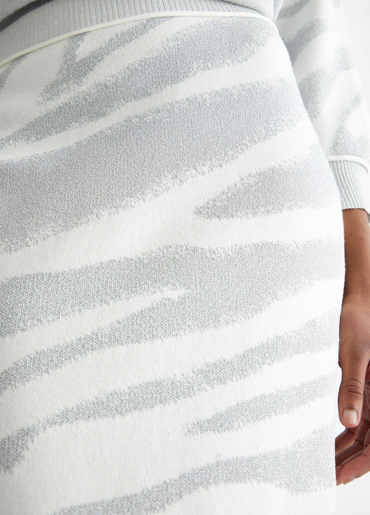 Animal-design knit skirt