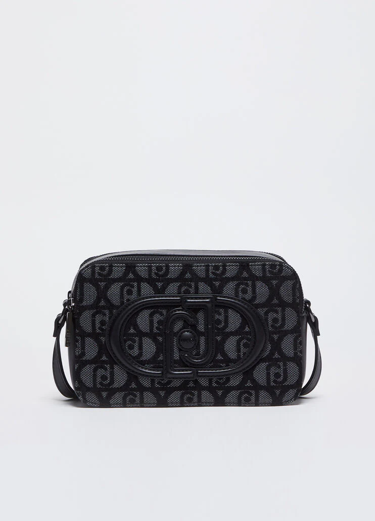 Jacquard crossbody bag with logo