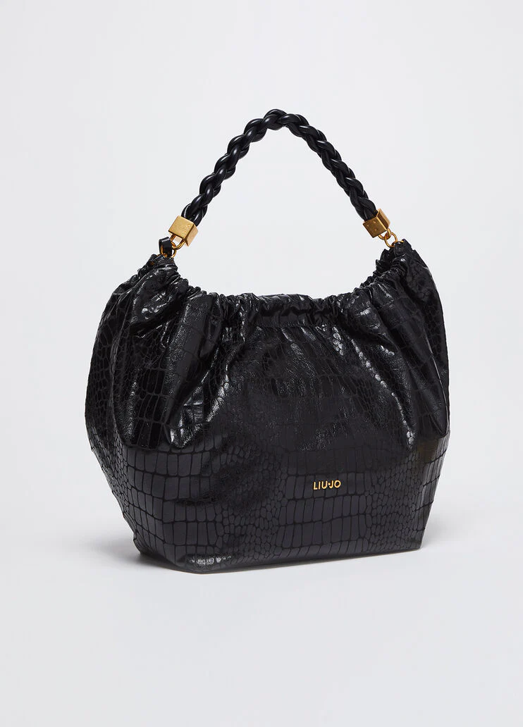 Crocodile-print handbag