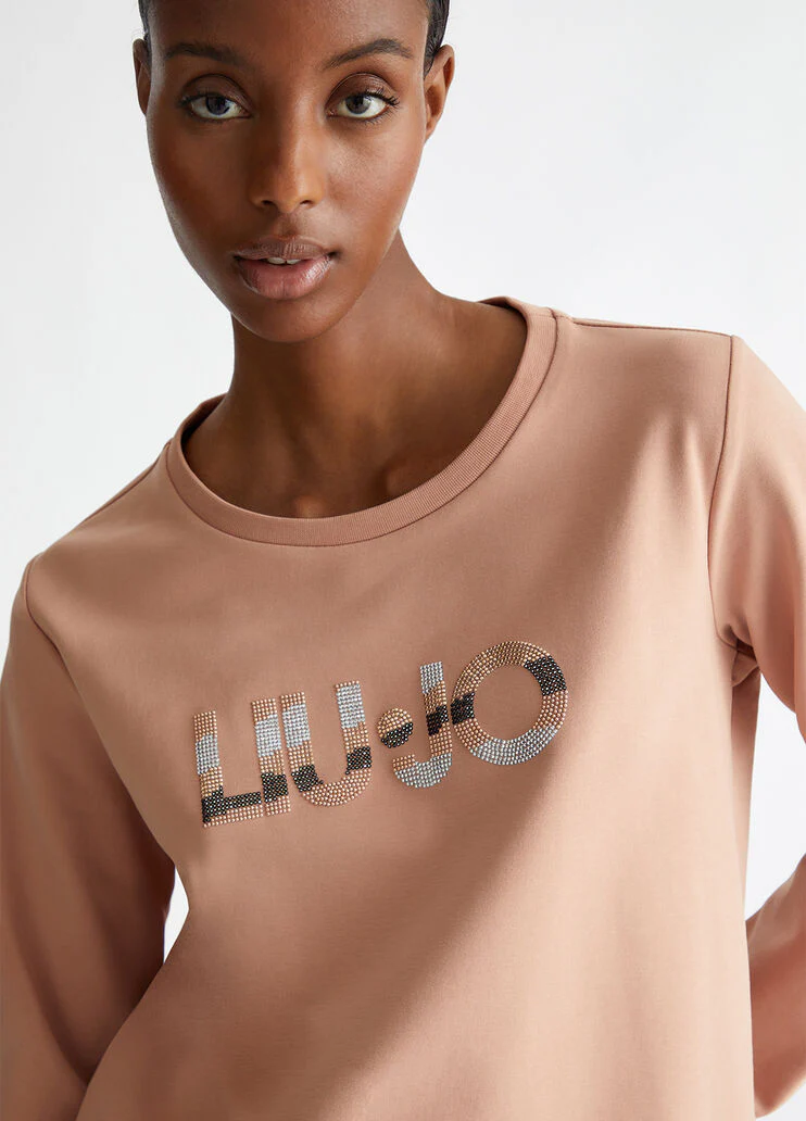 Sweatshirt with logo and gemstones