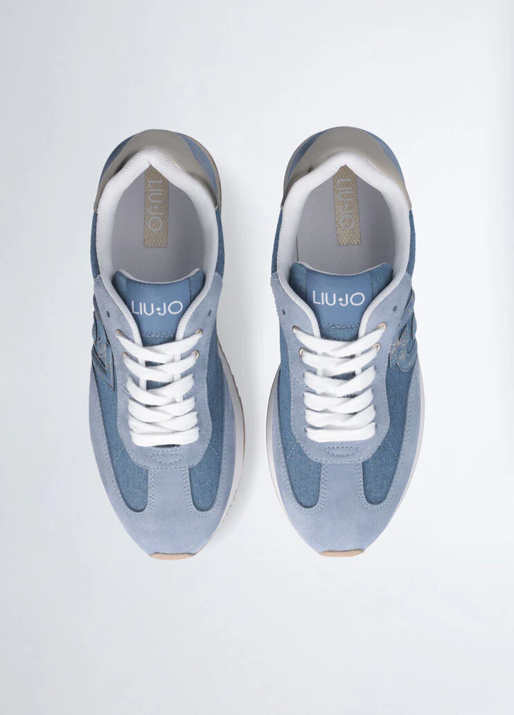 Denim platform sneakers