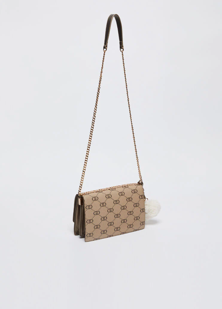 Crossbody bag with logo and charm