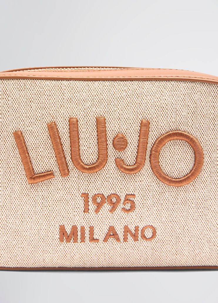 Beige and brown crossbody bag