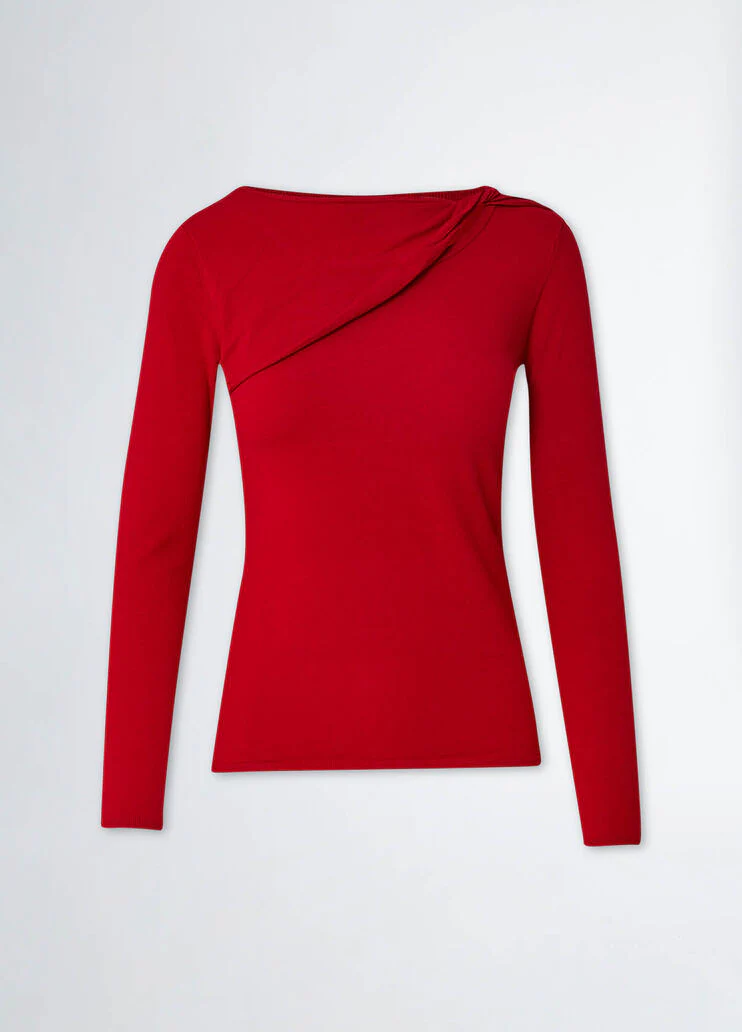 Red top with cut-out