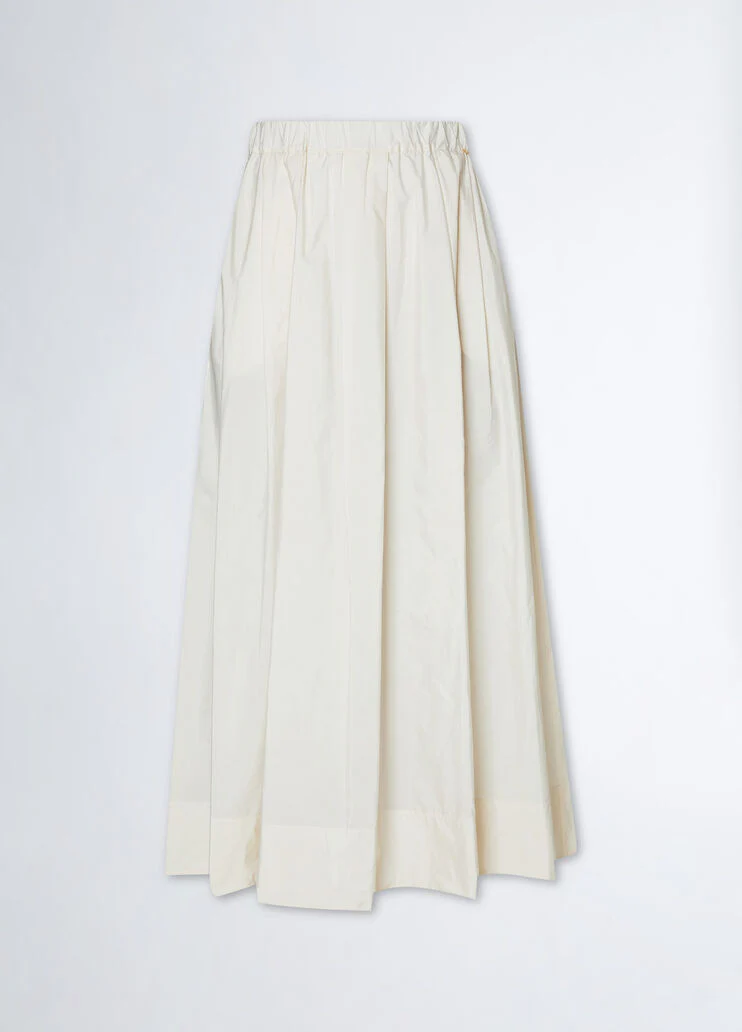 Long white taffeta skirt