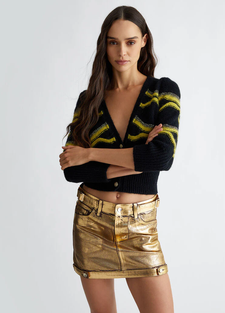 Alpaca-blend jacquard cardigan