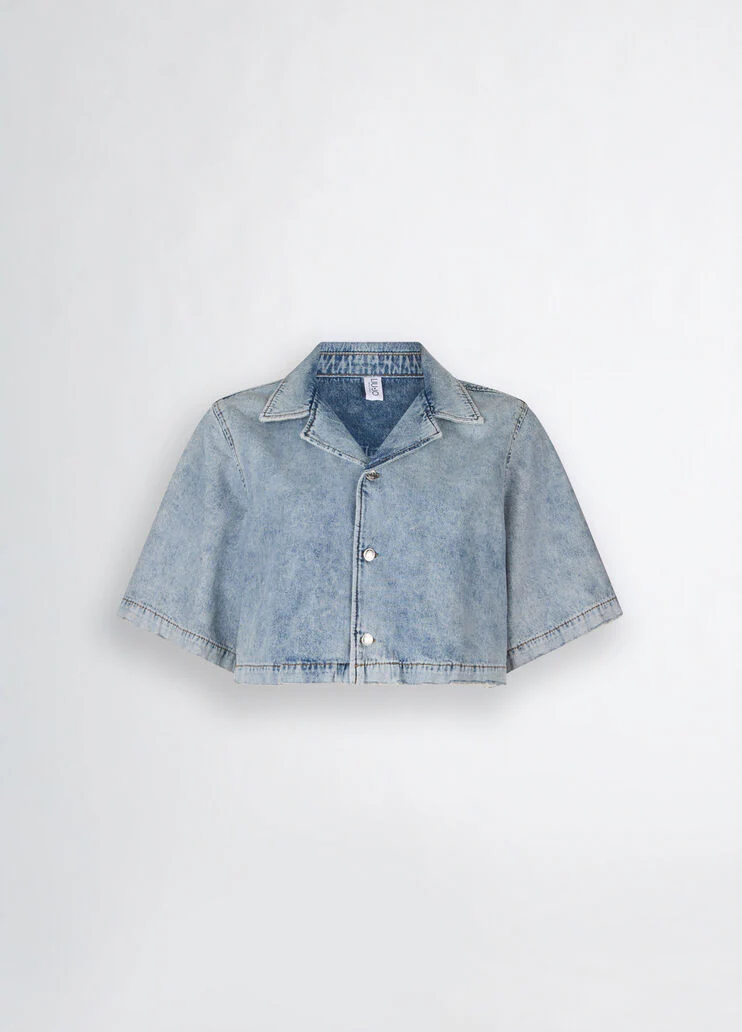 Cropped denim shirt